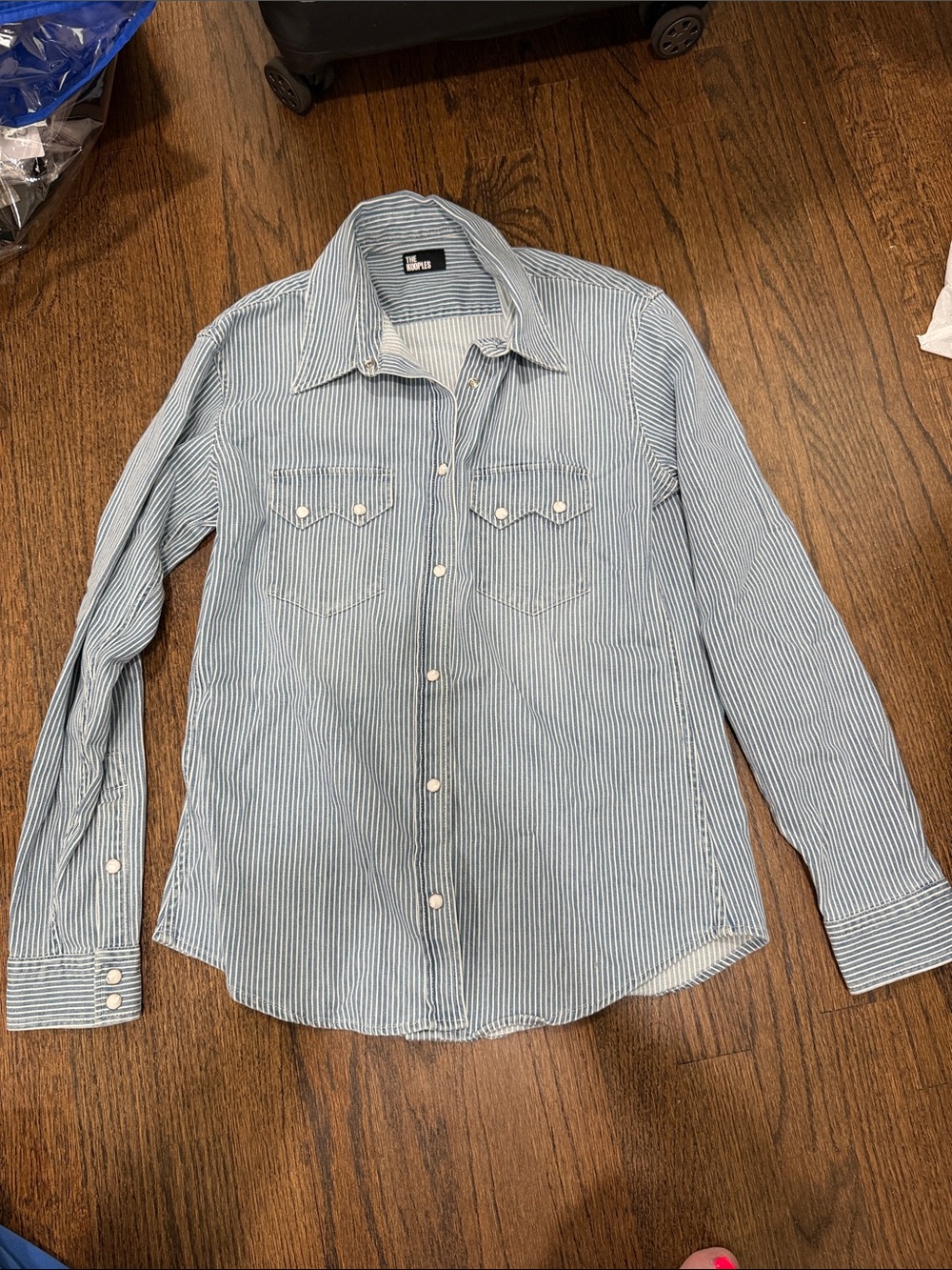 The Koople’s Blue and White Striped Western Button-Up Shirt